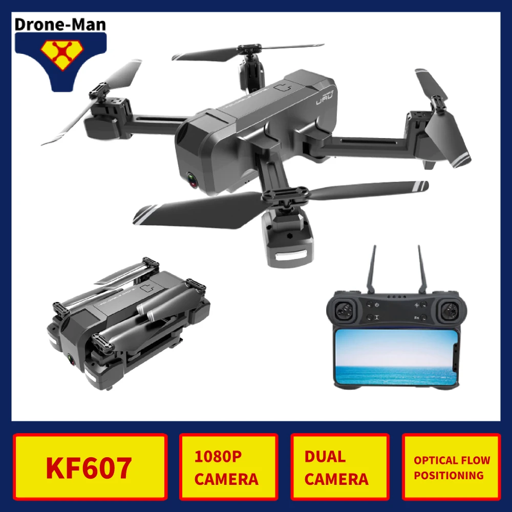KF607 Professional Camera Drone 1080P WIFI HD FPV RC Quadcopter Dron Aircraft Helicopter Selfie Foldable Toys Kid Dual Camera