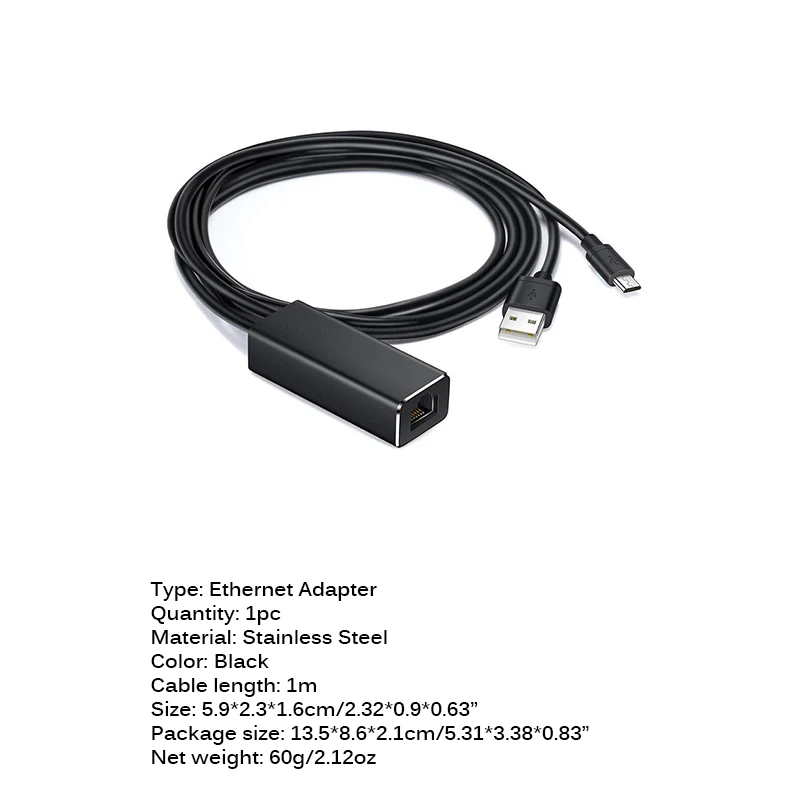 Fire tv Stick HD 480 Мбит/с Micro USB2.0 к RJ45 Ethernet адаптер 10/100 Мбит/с для Fire tv/Google Home Chromecast Ultra Audio Stick