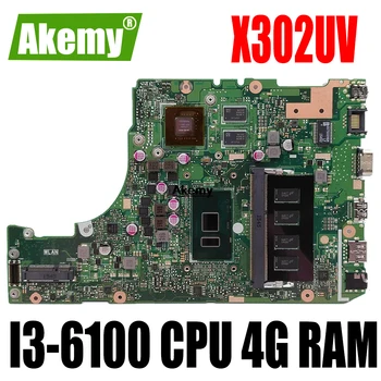 

X302UV motherboard I3-6100 CPU 4G RAM mainboard For Asus X302U X302UV X302UA laptop motherboard 90NB0BM0-R00020 Tested Workin
