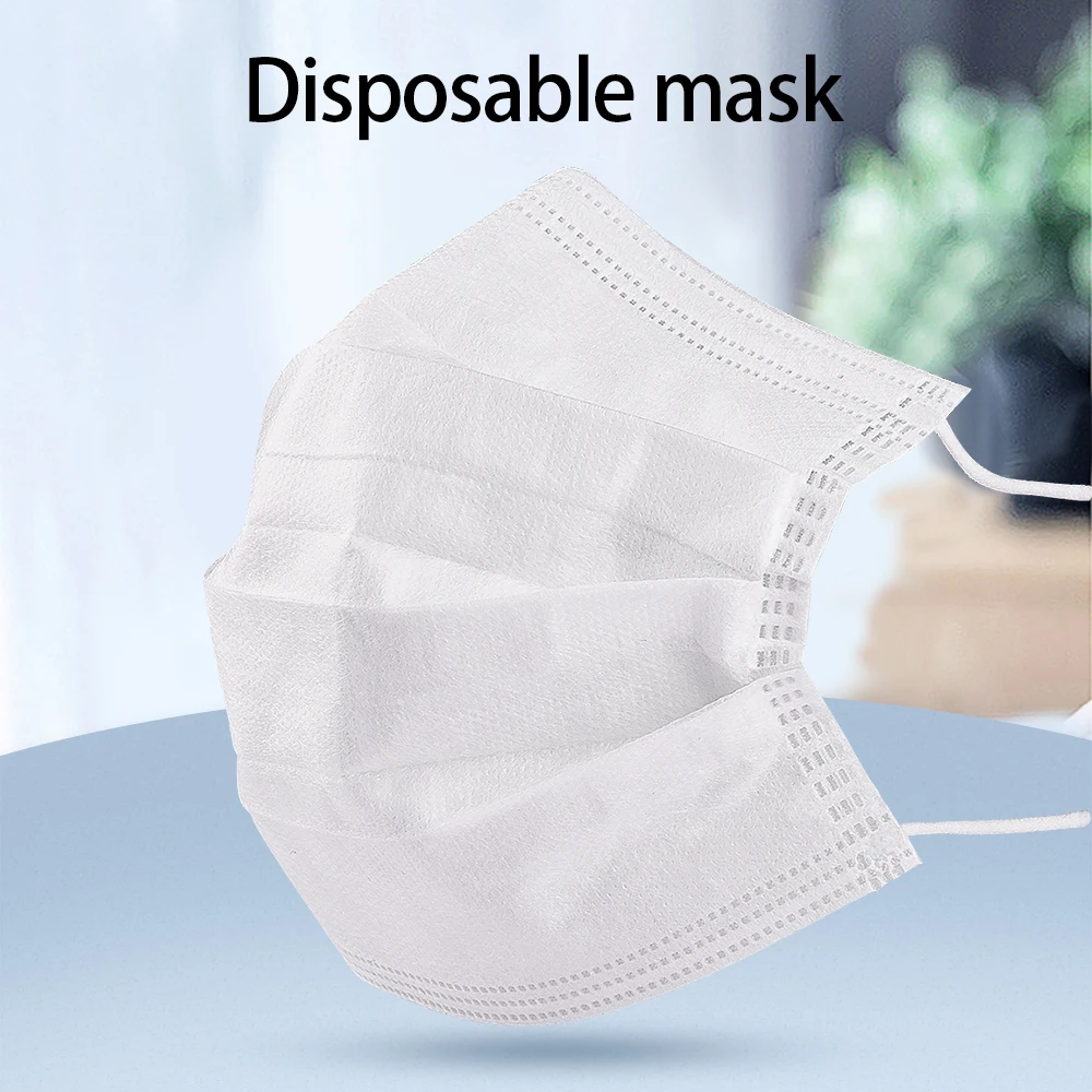 

50 Pcs 3 Layer Disposable Protective Face Mouth Masks Anti Dust Bacterial Dust-Proof Safety Masks Mouth Face Mask Blue White