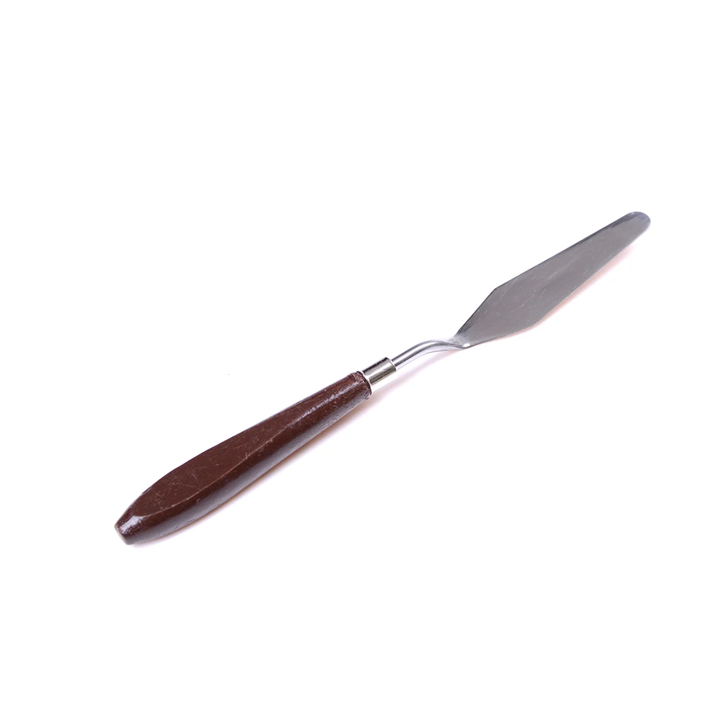 5Pcs Stainless Steel Mixed Palette Scraper Set Spatula Knives Wooden Handle Painting Knife Blade For Artist Oil Painting Tools