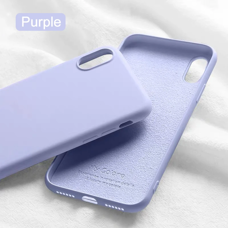 Жидкий силиконовый чехол для iphone 11 Pro Max X XS Max XR карамельный цвет ультра тонкий мягкий чехол для iphone 7 8 6 6S Plus чехол s - Цвет: purple