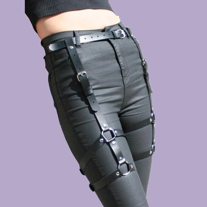 Leather Sword Belt Waist Garter Handmade Body Bondage Sexy Leg Suspenders Restraints Harness Erotic Stockings Lingerie
