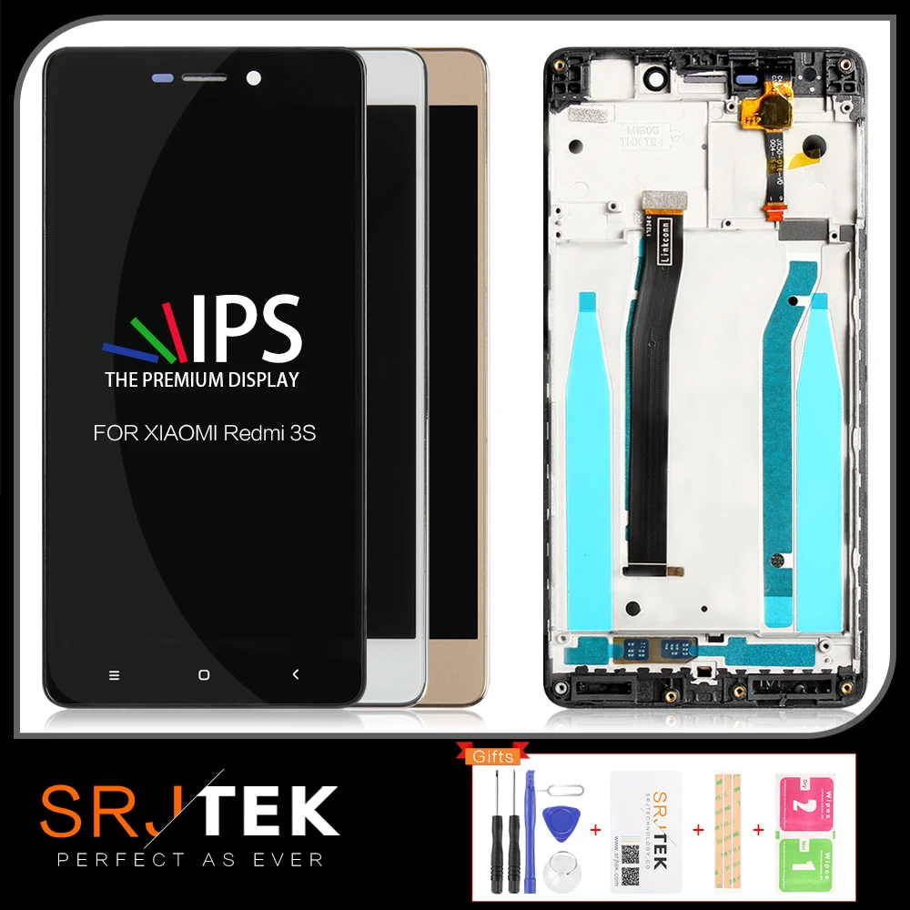 Srjtek lcd для Xiaomi Redmi 3S дисплей сенсорный экран рамка в сборе для Xiaomi Redmi 3 Pro/3 S Pro запасные части