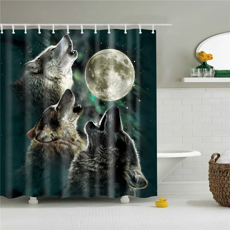 Nordic-Wolf-Shower-Curtains-Animals-Bath-Curtain-Cortina-High-Quality-Waterproof-Polyester-For-Bathroom-With-12pcs (1)