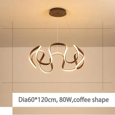 Model 3 coffee shape Домашний современный светодиодный подвесной светильник для гостиной, столовой, висячие лампы для дома, светодиодный подвесной потолочные светильники, светильники, золотые и белые и черные - Цвет корпуса: Model 3 coffee shape