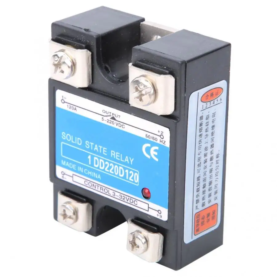 10A/25A/40A/60A/75A/80A/100A/120A твердотельное реле DC-DC SSR вход 3-32VDC нагрузки 5-220VDC реле управления