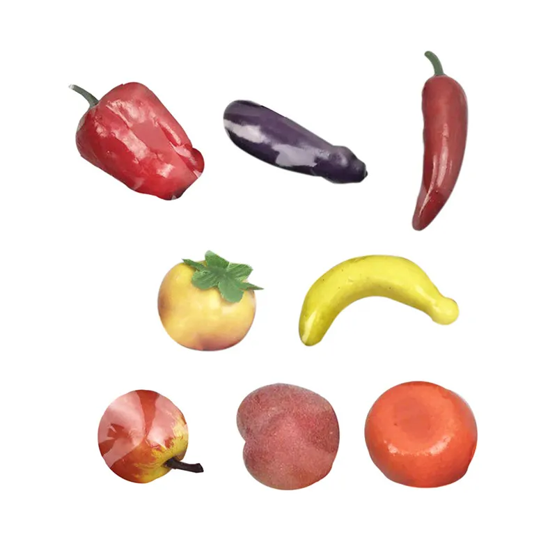 Simulation Artificial Food Vegetables Fruit PU Red Pepper Fake Apple Vegetables For Home Restaurant Kitchen Garden Art Decor