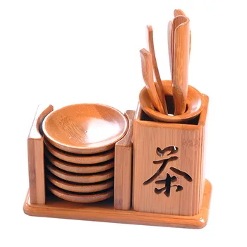 

TTLIFE Chinese Bamboo Tea Tools Set Puer Knife Spoon Clip Strainer Vintage Handmade Kung Fu Tea Sets Accessories Ceremony