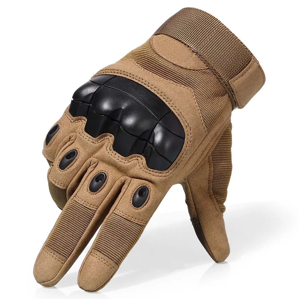 Мотоциклетные Перчатки с сенсорным экраном, мотоциклетные перчатки для мотокросса, военные армейские тактические резиновые жесткие перчатки для мужчин и женщин - Цвет: A6 Brown (Full)