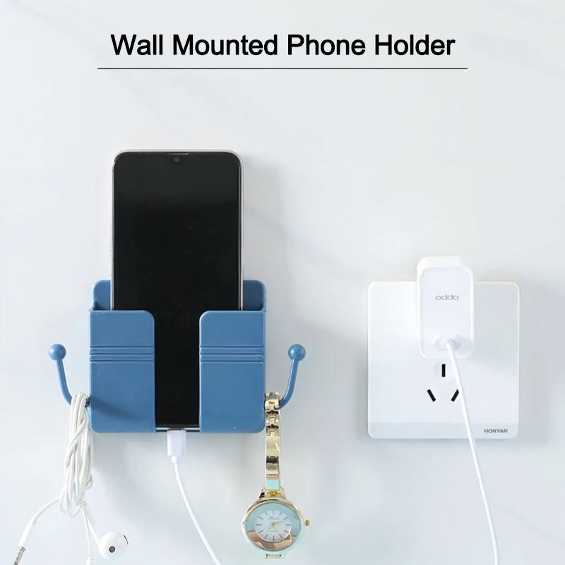 mobile stand for table Mobile Phone Holder Wall Stand Mounted Organizer Storage Rack Mounts Holders Remote Control Hook Stand Mobile Standing Charging charging stand for phone