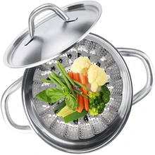 Нержавеющая сталь сетка блюдо Пароварка складная Пароварка Корзина Портативный Телескопический пищевой горшок паровой лоток подставка Мультиварка