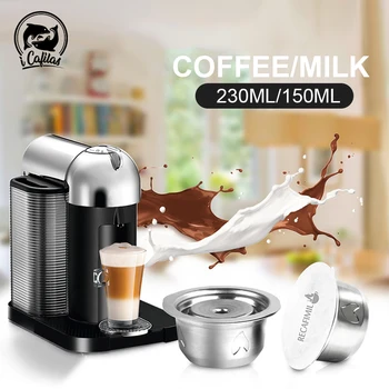 

ICafilas Stianless Steel Reusable 230/150 ML For Nespresso Vertuo Coffee Capsule Filter Espresso Vertuoline