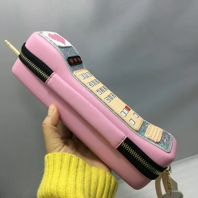 see chart Best selling new retro personality mobile phone fashion design PU leather cartoon printing women's casual mini party bag clutch - Цвет: see chart