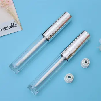 

6pcs/Pack 6ml Portable Gloss Lip Balm Tubes Container Gloss Lip Wand Bottles Empty Refillable Bottle For Outdoor Travel (Silver)