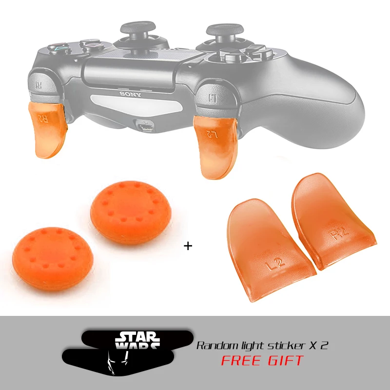 1-Orange Данные лягушка 1 пара L2 R2 кнопки триггер расширители геймпад для playstation 4 PS4/PS4 Slim/Pro игровой контроллер аксессуары - Цвет: 1-Orange