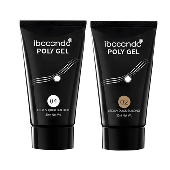 

2x Ibcccndc 30ML Poly Gel Long-Lasting Finger Nail Crystal Jelly Camouflage UV Lamp Extension Gel UV&Led Lamp Acrylic 02 & 04