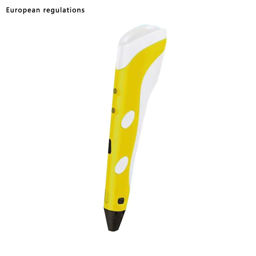 yellow EU Пластиковая 3D печать Ручка Детский праздник подарок 3D Ручка детская игрушка стерео живопись трехмерное литье - Цвет: yellow EU