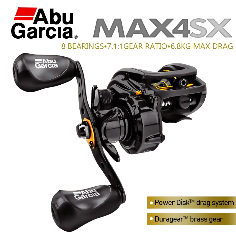 

Abu Garcia MAX4SX Baitcasting Fishing Reels 8BB Gear Ratio7.4:1 Max Drag6.8kg Metal Spool Casting Reel Fishing Wheels Waterproof