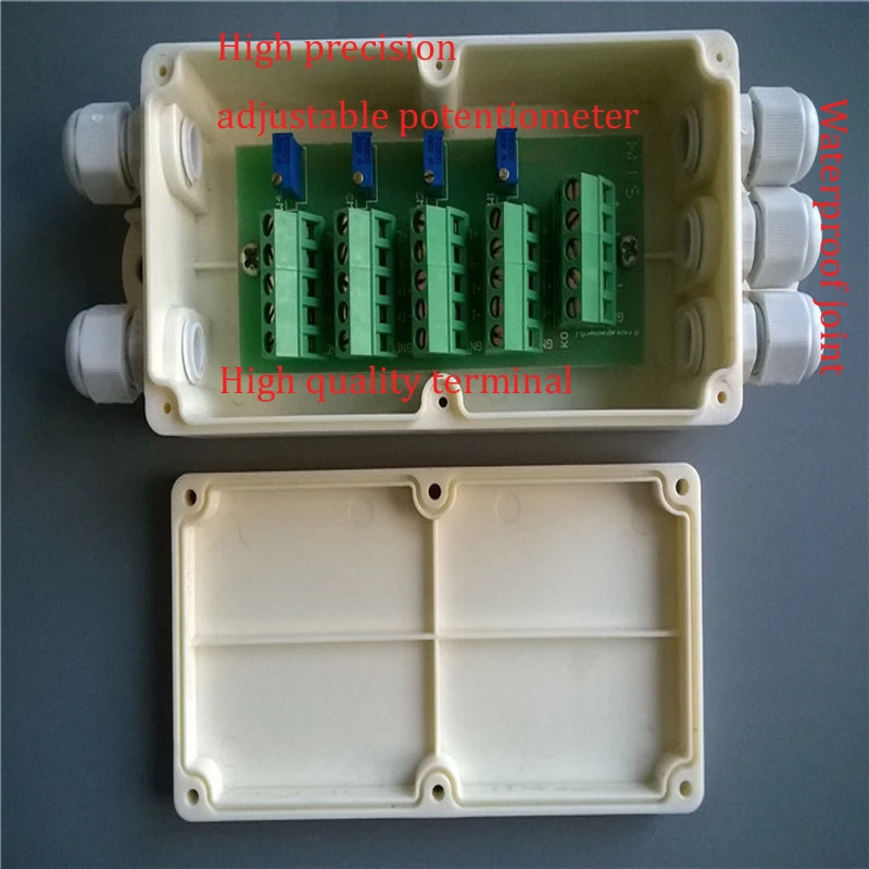 Junction Box Plastics 5 Holes For 4 Wires Load Cell With Circuit Card For measuring force and weight sensors
