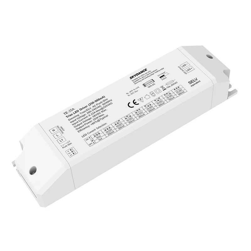 VYEOFAR светодиодный симисторное затемнение драйвер, AC200-240V вход; 250-900mA 10-52 в 25 Вт выход; Постоянный ток светодиодный драйвер