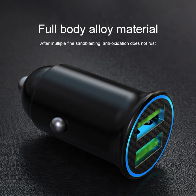 Зарядное мини-устройство для автомобиля QC 3,0+ QC 3,0/PD+ QC металлический PD Быстрая зарядка аккумулятора с светильник адаптер с двумя портами для автомобильного зарядного устройства черный/красный