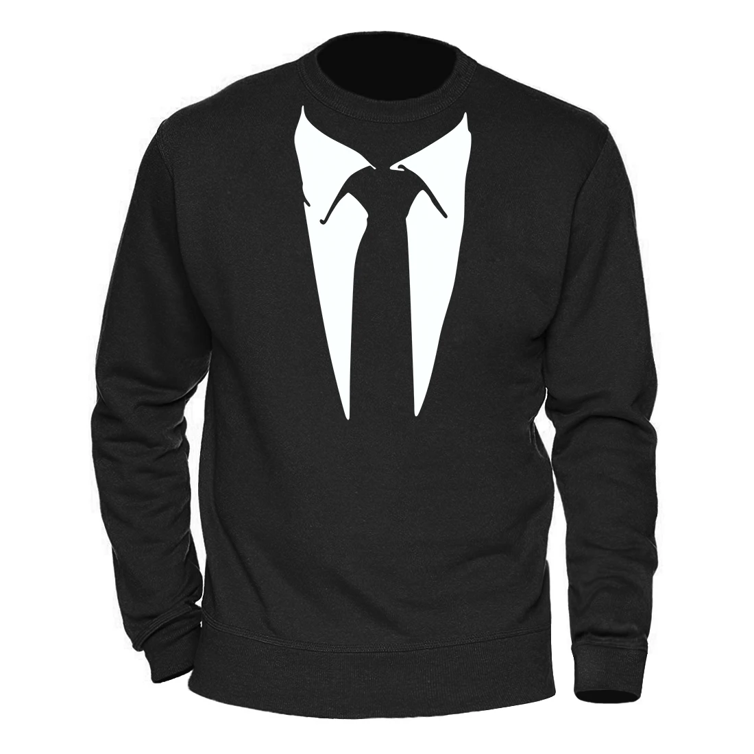 New Thick Autumn Winter Cotton Novelty Casual Men Tuxedo Tees Retro Tie Male Warm Fleece Hoodie