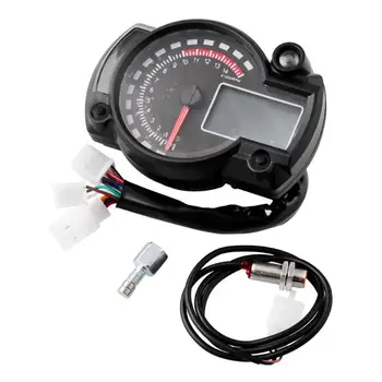 

12V Motorcycle Digital Speedometer Odometer Rugged ABS Housing Good Impact Resistant Universal Tachometer Speed Sensor