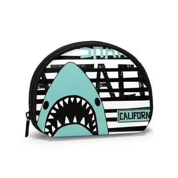 

2020 Man Women Smart Wallet Business Card Wallet Credit Business Mini Card Wallet Shark On Striped Background With Shark Attack
