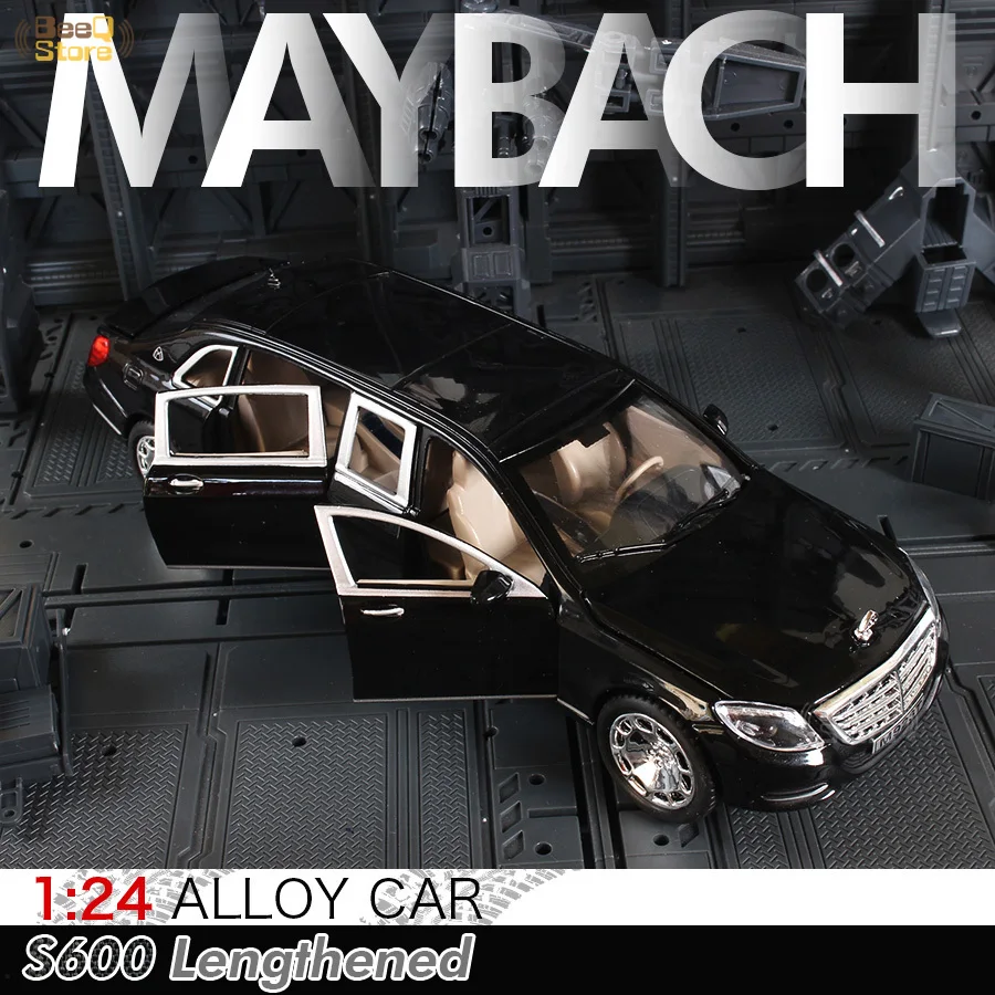 1/24 Maybachs S600 Metal Car Model Diecast Alloy 1:24 High Simulation 6 Doors Opened Inertia Toys For Children | Игрушки и хобби