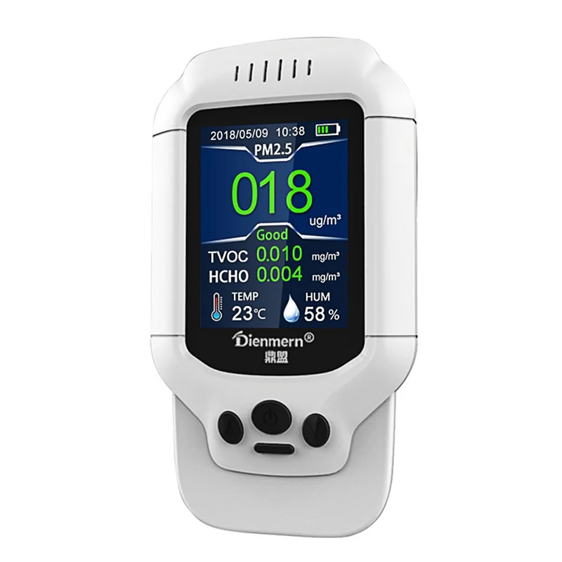 

Portable pm 2.5 Sensor Air Quality Monitor HCHO TVOC PM1.0 PM2.5 PM10 Detector Handheld Temperature Humidity Household Meter