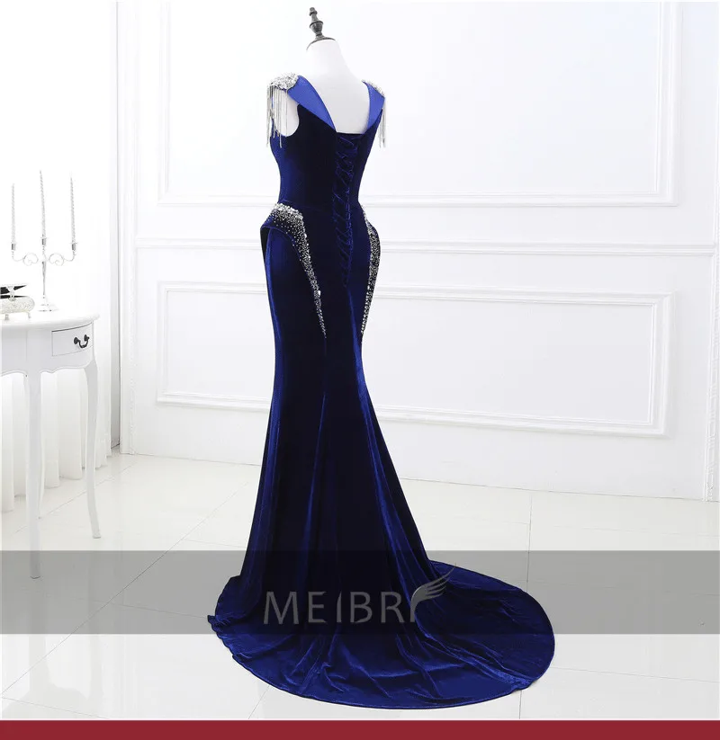 Стиль, реальное изображение, бисероплетение, кристалл, vestido de noiva, сексуальные платья, темно-синие бархатные вечерние длинные платья для матери невесты