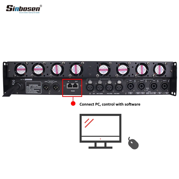 Sinbosen DSP Профессиональный усилитель мощности аудио DSP20000Q 2000 Вт 4 канала|power audio|module