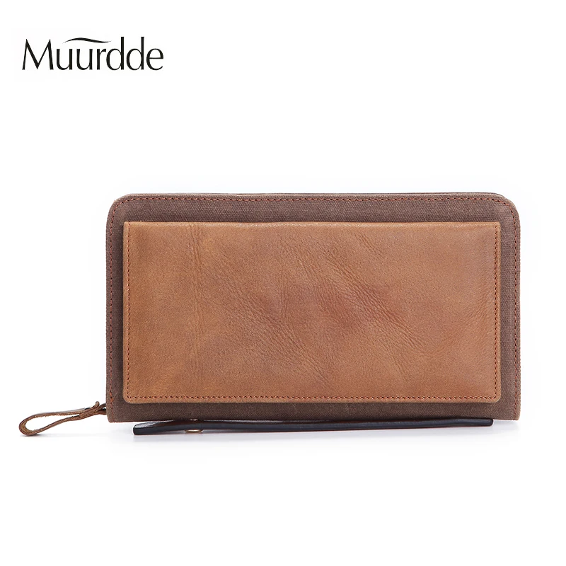 

Leather men's clutch bag long wallet business large capacity wallet RFID anti-theft scanning card package mobile phone bag