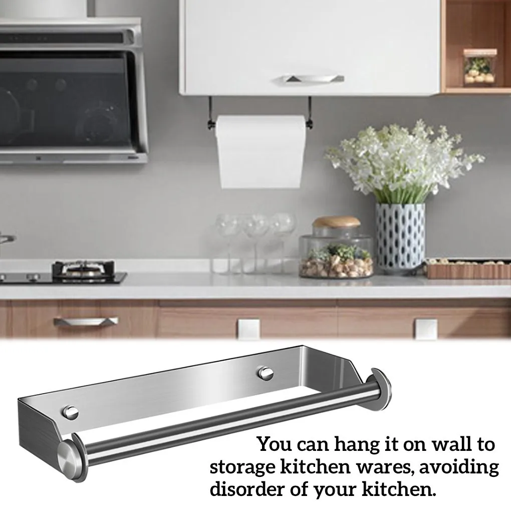 Stainless Steel Paper Towel Holder Punch-Free Rack Wall Mounted Roll Stand for Bathroom Kitchen | Обустройство дома