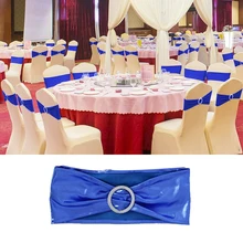 5 шт. ленты из спандекса на стулья чехлы для стульев повязка с бантиком резинки с круглая пряжка со стразами пояса свадебного декора