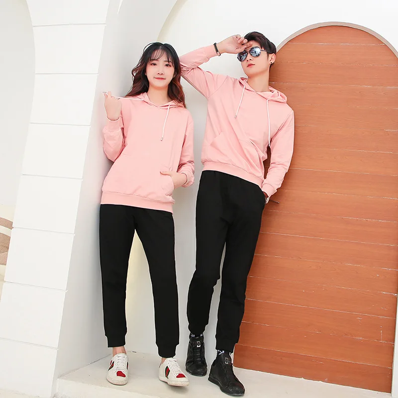 Autumn And Winter New Style Hooded Korean-style COUPLE'S Women's Slim Fit Running Fitness Outdoor Sports Clothing Casual