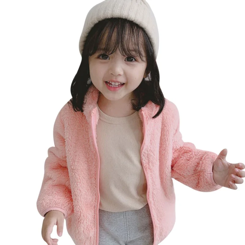 Теплая плюшевая куртка для маленьких мальчиков и девочек на осень и зиму, милая детская верхняя одежда, высокое качество