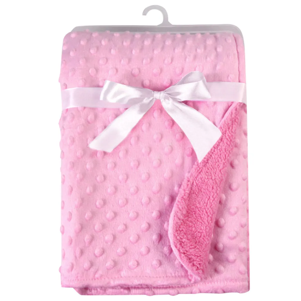Baby Soft Minky Dot Blanket Pressure Foam Blanket Warm Fleece Stroller Cover Quilt Swaddling Bedding Hug Car