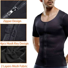 Palicy Для мужчин для похудения коррекция фигуры, тренировка для талии горячая распродажа жилет с длинными рукавами тренажерный зал топы живота компрессионная футболка черного цвета на молнии спортивное пальто