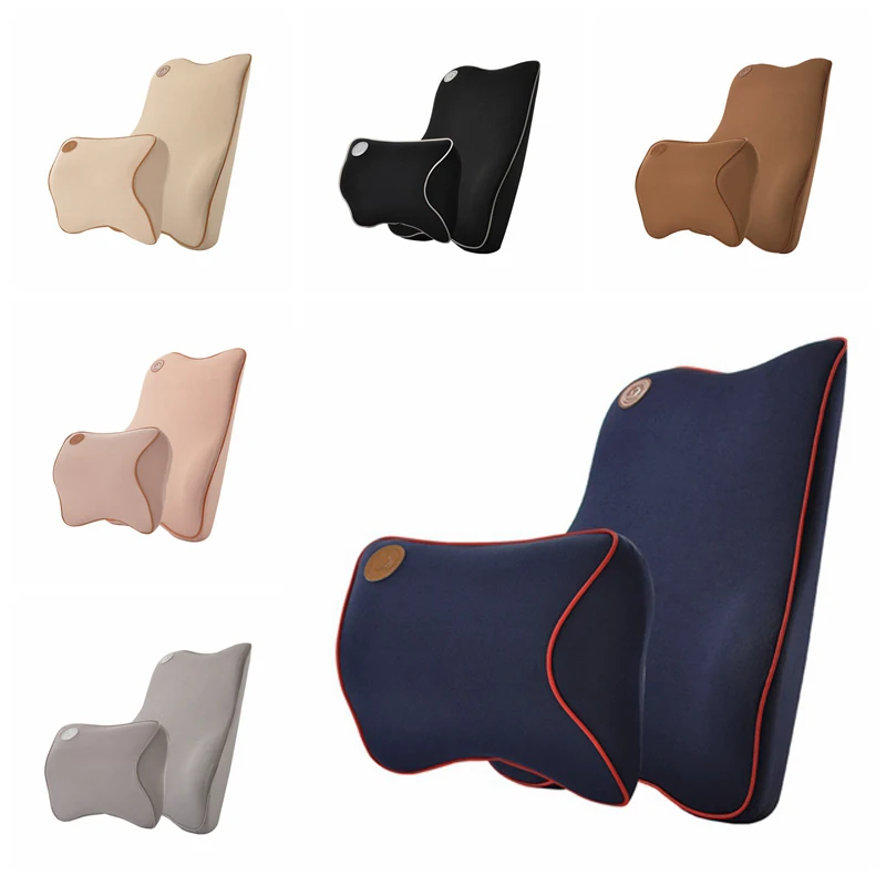 

Car headrest lumbar suit Lumbar Support Pillow Travel Auto Head Neck Rest Back Support Cushion pillow for the neck