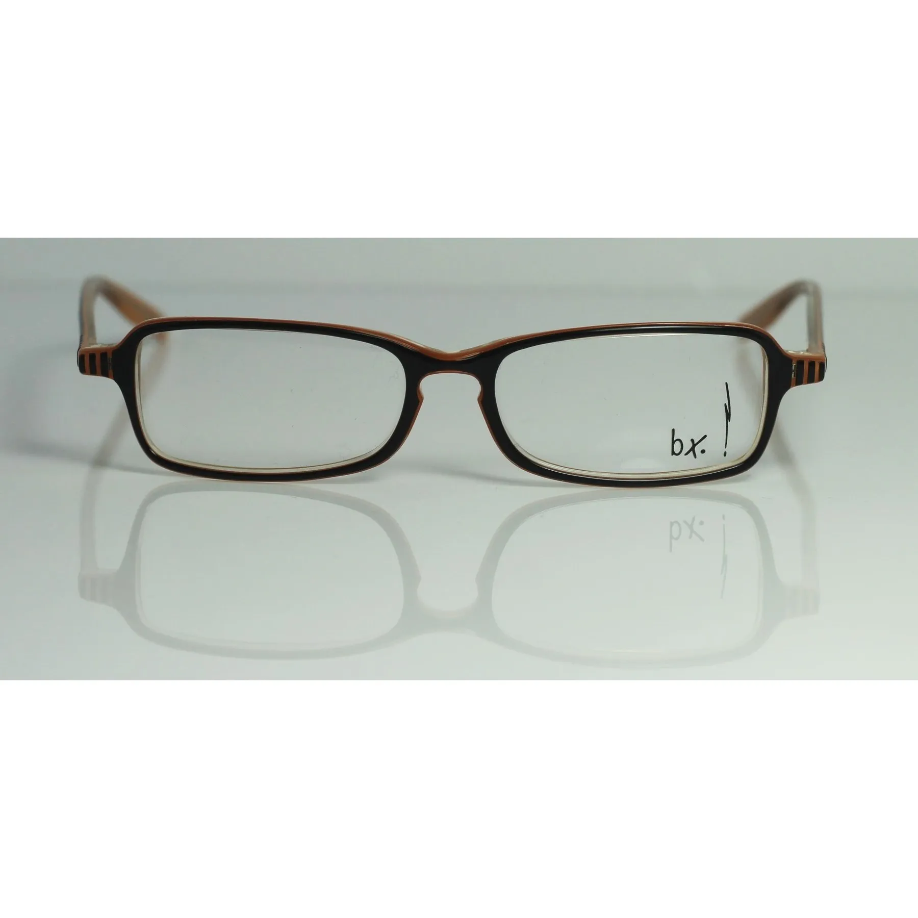 

Unisex Reading Glasses Frame X-513 Orange Rectangle Frame Demo Glass