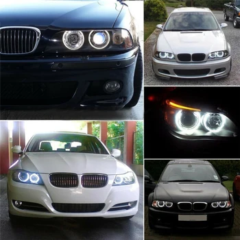 

White LED Lights Ring marker Replacement Car Auto 1 Pair 160W Angel Eyes