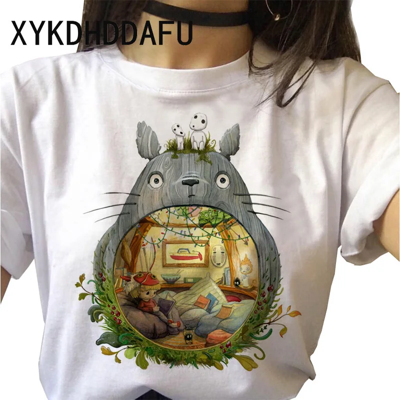 Totoro T Shirt Women Kawaii Studio Ghibli Harajuku Tshirt Summer Clothes Cute Female ulzzang T-shirt Top Tee japanese Print