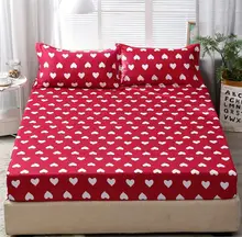 15 Pattern Fitted Sheet Bed Sheet with Elastic Band Couple Mattress Protector Cover Bedspreads Bedclothes Linens
