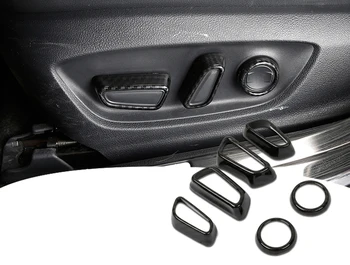 

For Toyota RAV4 2019-2020 Accessories ABS Carbon Fiber Seat Adjustment Button Cover Trims 6 Pcs