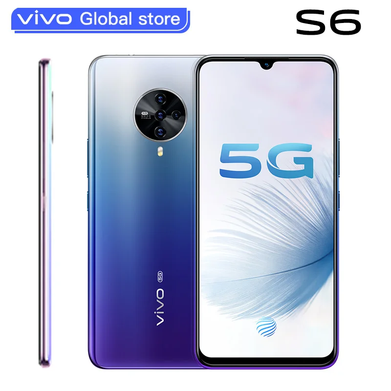 

Original vivo S6 5G Mobile Phone Android 8GB 128GB phone Exynos 980 Celular 6.44-inch 4500mAh 48.0MP 4 Rear Cameras Smartphone