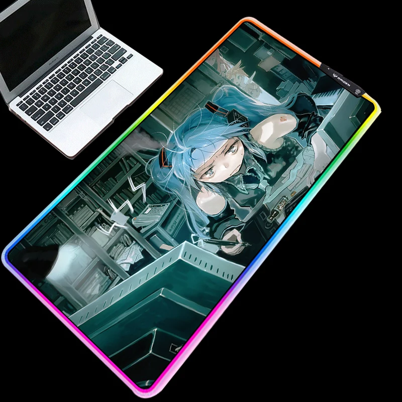 Yuzuoan коврик для мыши в стиле аниме Hatsune Miku HD Настольный коврик светодиодный Большой RGB игровой коврик для мыши утолщенный Универсальный