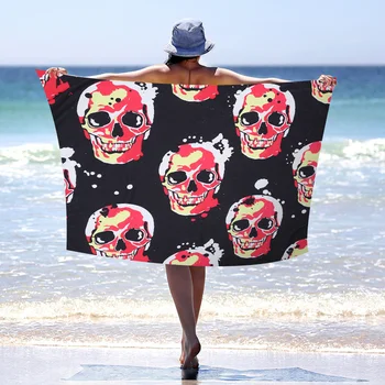 

Microfiber Fabric Tapestry Halloween Skulls Printed Wall Hanging Carpet Beach Towel Art Home Living Room Bedroom Decoration