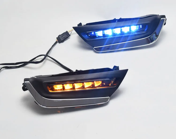 YUANEN для Honda CRV CR-V светодиодный DRL для вождения дневного света противотуманная фара с желтым поворотным сигналом стиль реле